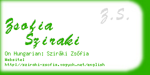 zsofia sziraki business card
