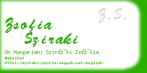 zsofia sziraki business card